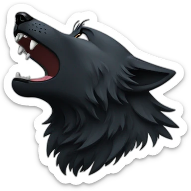 Black wolf howling  sticker