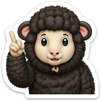 black sheep giving the middle finger sticker