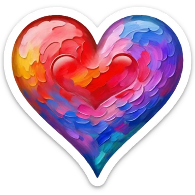 Cuore che ricorda un opera d arte di monet sticker