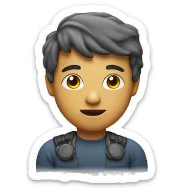 Emoji for balancing mind and tech sticker