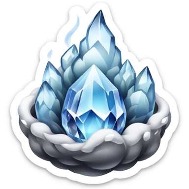 Clear crystal with smoke coming out sticker