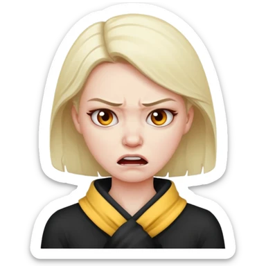 angry woman with her hands around her neck sticker