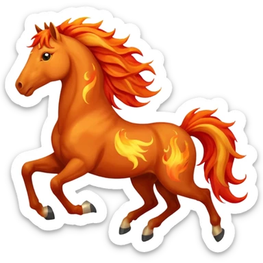 Fire horse galloping sticker