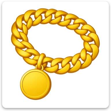 Keep the image exactly like the reference but make the circle pendant blank, in iOS emoji style. All other details and style should remain the same. sticker