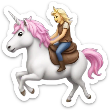 unicorn riding a poop sticker