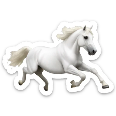 Jumping white horse sticker