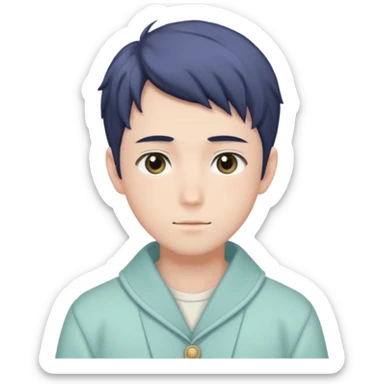 gorgeous-pastel-anime-style- man wearring Cottagecore style  sticker