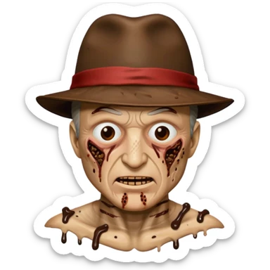 Freddy cruegar with poop sticker