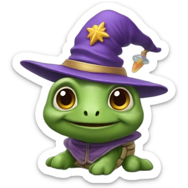 Emoji turtle wizard sticker