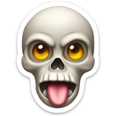 Skull kiss “duck lips” sticker