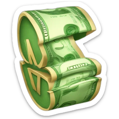 Letter M millionaire money sticker