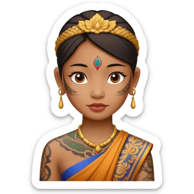thailand ancient GIRL with tatooed sticker