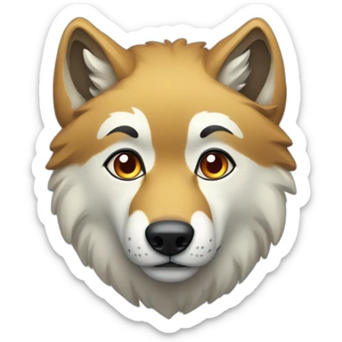 Loup doré et bleu yeux rouges  sticker