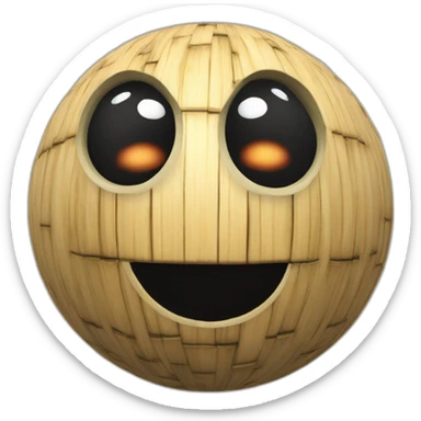 3d sphere with a cartoon nauseated bamboo Enderman skin texture with beautiful eyes sticker