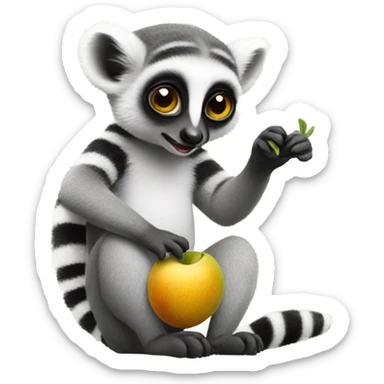 a lemur eating  sticker