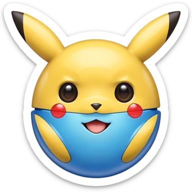 A blue Pokéball with highlights, anime Pikachu style, emoji style, variation 6 sticker