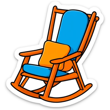Blue rocking chair for nursery sticker
