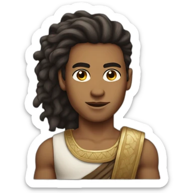 strong young light-skinned ancient israelite man mid length hair sticker