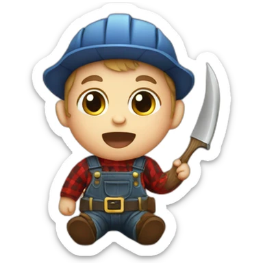 lumberjack baby sticker