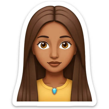 Brown-skinned woman with long straight hair  sticker