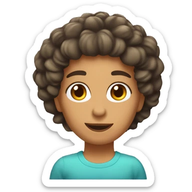 morena pelo rizado con corona sticker