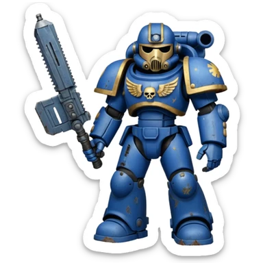 warhammer40k space marine holding a weapon sticker