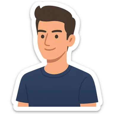 flat toon style handsome guy sticker