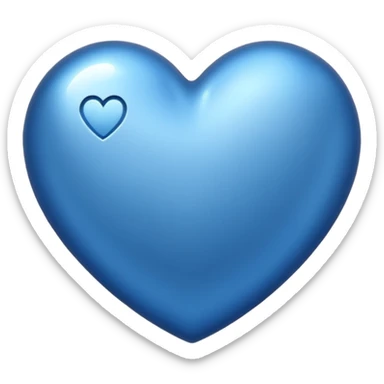 heart with a metallic blue finish sticker