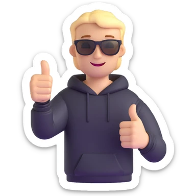 cool guy giving a thumbs up sticker