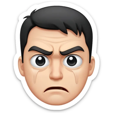 angry man crying sticker
