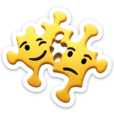 Two puzzle pieces seperated sticker