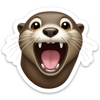 otter screaming sticker