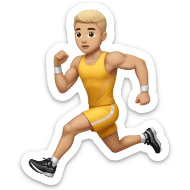 light skin man running sticker