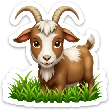 goat in the process of eating grass sticker