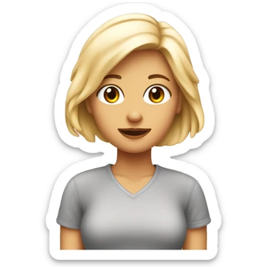 ragazza bionda con maglietta rosa sticker