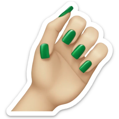 Nail polish emoji with the brat green nail color sticker