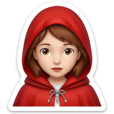 little red riding hood with brown hair 10 years old girl sticker