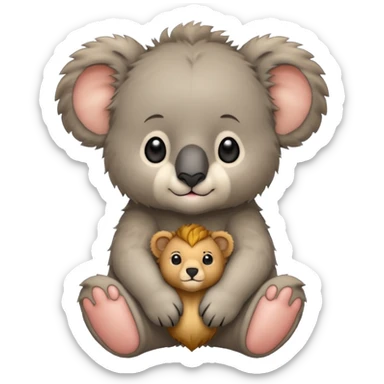 a lions hair on a Baby koala bear  sticker
