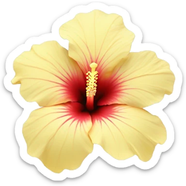 pastel yellow hibiscus sticker