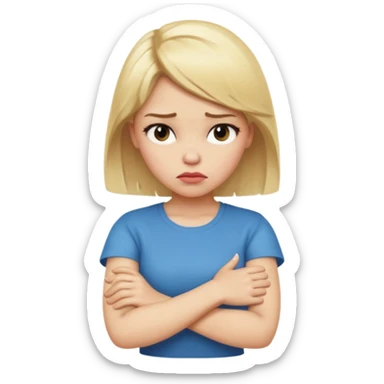 Girl with blonde hair who has her Arms crossed pouting  sticker