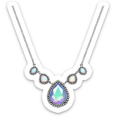 necklace made with small stones sticker