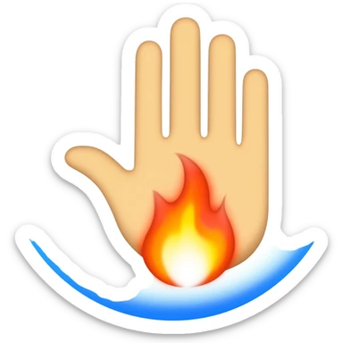 Hand on blue fire emoji sticker