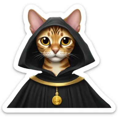 Bengal cat dressed as emperor palpatine sticker