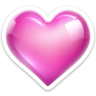 Pink magic glass heart  sticker