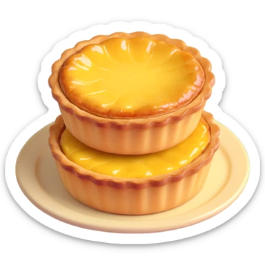 typical Portuguese pastry pastel de nata golden custard tart in a flaky crust sticker