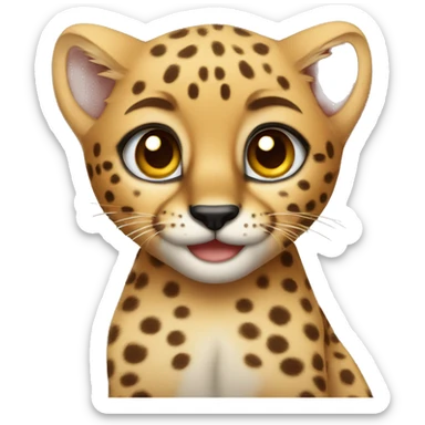 Cheetah kitten  sticker