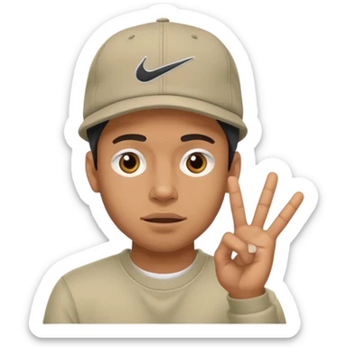 Ragazzo con cappello Nike mulatto che che manda a fanculo sticker