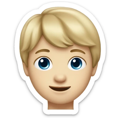 Caucasian little boy with blue eyes and dirty blonde hair with bangs sticker