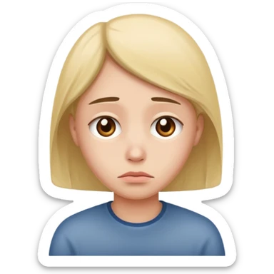 sad and lonley person just face, not hair sticker