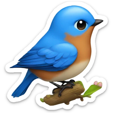 Bluebird and butterflies with kisses sticker